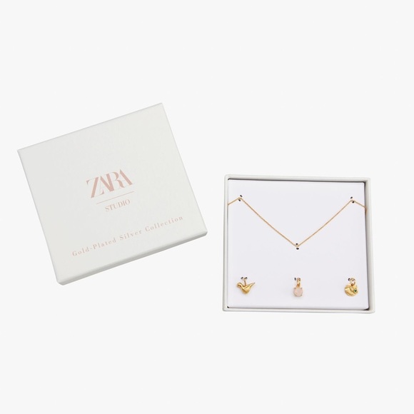 NWT. Zara Kids Sterling Silver and 24 kt Gold Plated Chain with details.